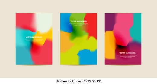 Abstract blurred gradient mesh backgrounds. Colorful smooth banners template. Easy editable soft colored vector illustrations. New abstract modern screen vector image pattern picture
