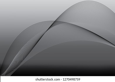 Abstract blurred gradient mesh 
dark background in black. with line art in EPS10 - Vector