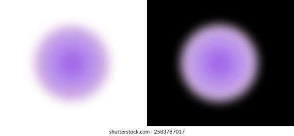 Abstract blurred gradient shapes, blurry flower or heart aura aesthetic elements, and colourful soft gradients. This vector set includes circle and star shape blurs, geometric forms with blurring