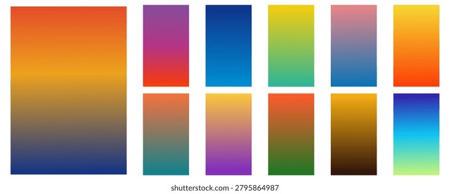abstract blurred gradient vertical 16:9 background set, smartphone vector wallpaper collection