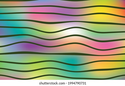Abstrakter unscharfer Farbverlauf-Wavy-Linie, mehrfarbiger Hintergrund. Farbige, glatte Banner-Vorlage. Vektorgrafik