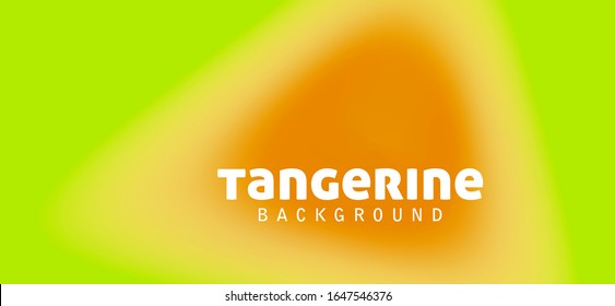 Abstract blurred green background with tangerine color spot. Simple vector graphic pattern