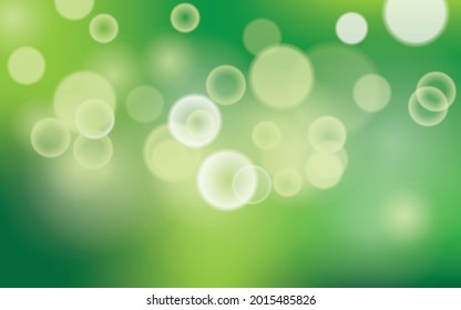 Abstract Blurred Green Light Nature Bokeh Effect for Cover Decoration and Background