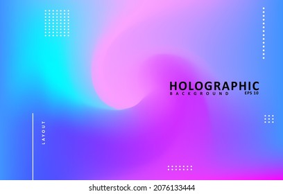 Abstract blurred holographic background. Colorful banner template. Easy to edit soft colored vector illustration on EPS10.