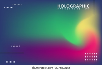 Abstract blurred holographic background. Colorful banner template. Easy to edit soft colored vector illustration on EPS10.

