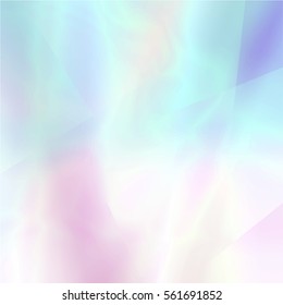 Abstract blurred holographic background in light colors. Trendy wallpaper - hipster style. Vector illustration for modern style trends, for creative project design : web design or printed products. 
