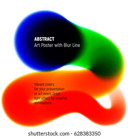 Abstract blurred line with high intensity vibrant colors