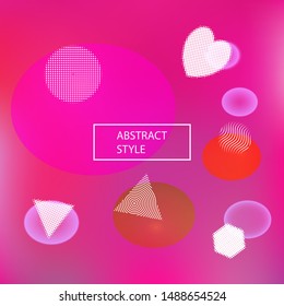 Abstract blurred mesh background. Colorful backdrop with colored bubbles and white shapes. Vector illustration theme. Pink celebration template for your graphic design, user interface or app.