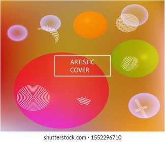Abstract blurred mesh background. Colorful backdrop with colored bubbles and white shapes. Vector illustration pastel. Blue celebration template for your graphic design, user interface or app.