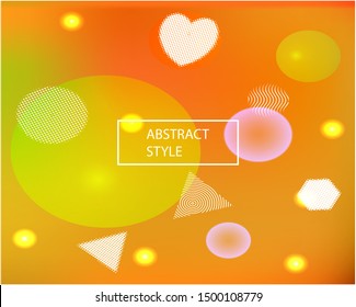 Abstract blurred mesh background. Creative backdrop with colored bubbles and white shapes. Vector illustration pastel. Orange celebration template for your graphic design, user interface or app.