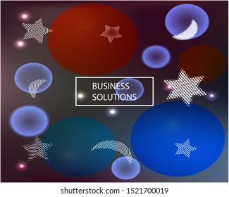 Abstract blurred mesh background. Fluid backdrop with colored bubbles and white shapes. Vector illustration elements. Blue celebration template for your graphic design, user interface or app.