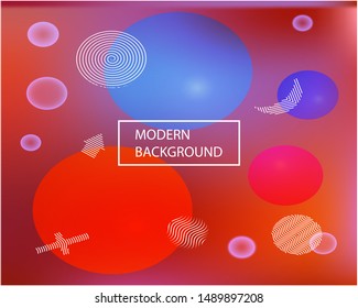 Abstract blurred mesh background. Futuristic backdrop with colored bubbles and white shapes. Vector illustration layout. Red celebration template for your graphic design, user interface or app.