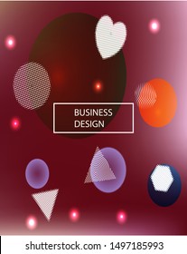 Abstract blurred mesh background. Futuristic backdrop with colored bubbles and white shapes. Vector illustration layout. Red celebration template for your graphic design, user interface or app.