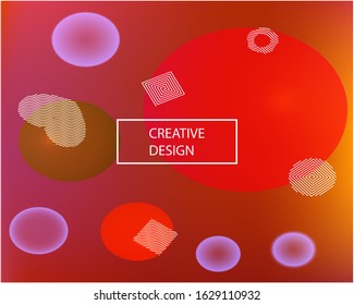 Abstract blurred mesh background. Futuristic backdrop with colored bubbles and white shapes. Vector illustration texture. Brown celebration template for your graphic design, user interface or app.
