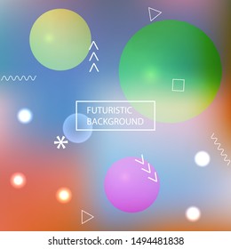Abstract blurred mesh background. Light backdrop with colored bubbles and white shapes. Vector illustration layout. Blue modern abstract design for mobile app and user interface.