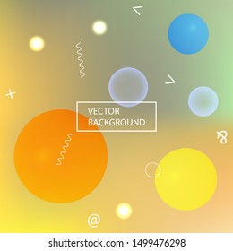Abstract blurred mesh background. Light backdrop with colored bubbles and white shapes. Vector illustration art. Pink celebration template for your graphic design, user interface or app.