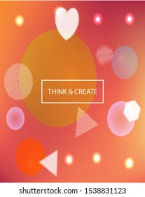 Abstract blurred mesh background. Minimal backdrop with colored bubbles and white shapes. Vector illustration elements. Pink celebration template for your graphic design, user interface or app.