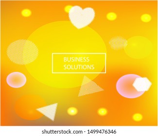 Abstract blurred mesh background. Original backdrop with colored bubbles and white shapes. Vector illustration space. Orange celebration template for your graphic design, user interface or app.