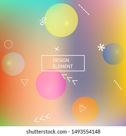 Abstract blurred mesh background. Vector illustration texture. Clean backdrop with colored bubbles and white shapes. Pink celebration template for your graphic design, user interface or app.