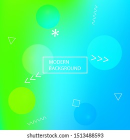 Abstract blurred mesh background. Vector illustration elements. Liquid backdrop with colored bubbles and white shapes. Blue celebration template for your graphic design, user interface or app.