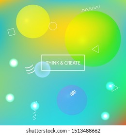 Abstract blurred mesh background. Vector illustration pastel. Light backdrop with colored bubbles and white shapes. Blue celebration template for your graphic design, user interface or app.