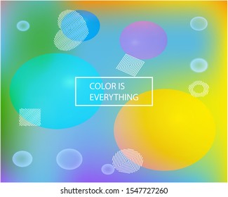 Abstract blurred mesh background. Vector illustration texture. Light backdrop with colored bubbles and white shapes. Brown celebration template for your graphic design, user interface or app.