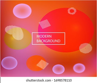 Abstract blurred mesh background. Vector illustration pastel. Commercial backdrop with colored bubbles and white shapes. Brown celebration template for your graphic design, user interface or app.