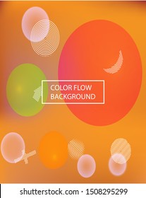 Abstract blurred mesh background. Vibrant backdrop with colored bubbles and white shapes. Vector illustration flyer. Orange celebration template for your graphic design, user interface or app.