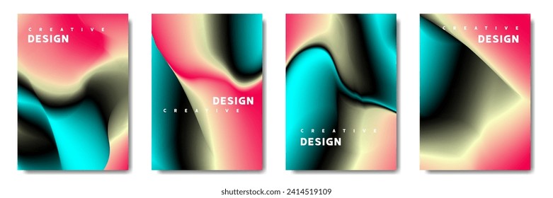Abstract Blurred Modern Background. Gradient mesh. Variation set. saturated vivid color blend. Modern design template for posters, banners, brochures, flyers, covers, and websites. Vector illustration
