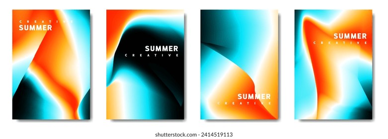 Abstract Blurred Modern Background. Gradient mesh. Variation set. saturated vivid color blend. Modern design template for posters, banners, brochures, flyers, covers, and websites. Vector illustration