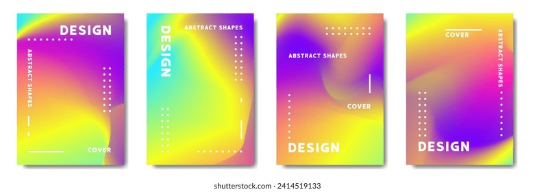 Abstract Blurred Modern Background. Gradient mesh. Variation set. saturated vivid color blend. Modern design template for posters, banners, brochures, flyers, covers, and websites. Vector illustration