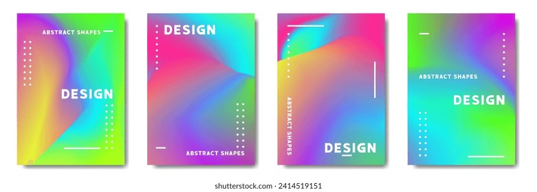 Abstract Blurred Modern Background. Gradient mesh. Variation set. saturated vivid color blend. Modern design template for posters, banners, brochures, flyers, covers, and websites. Vector illustration