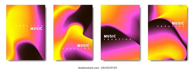 Abstract Blurred Modern Background. Gradient mesh. Variation set. saturated vivid color blend. Modern design template for posters, banners, brochures, flyers, covers, and websites. Vector illustration
