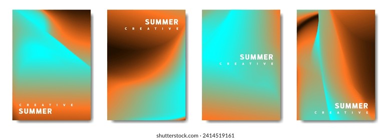 Abstract Blurred Modern Background. Gradient mesh. Variation set. saturated vivid color blend. Modern design template for posters, banners, brochures, flyers, covers, and websites. Vector illustration