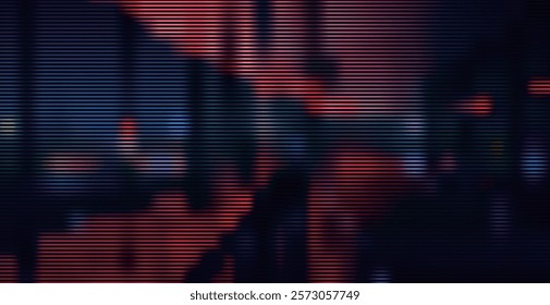 abstract blurred modern city Neon street landscape stripes textured pattern design background