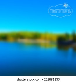 abstract blurred nature background. Web and mobile interface template. Travel  and recreation design, vector illustration.