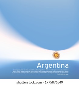 Abstract blurred pattern in argentina flag colors. Argentinean patriotic banner. Creative background for holiday card design. Cover business booklet. Vector illustration of the flag of argentina