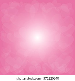 abstract blurred pink tone hearts background