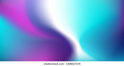 Abstract Blurred purple pink and blue teal color gradient background. Beautiful wave backdrop. Vector illustration for your graphic design, banner, poster, card or wallpaper