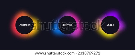 Abstract blurred shapes. Blurred liquid shapes in gradient vibrant colors. Glowing round shapes with blurred edges. Vector
