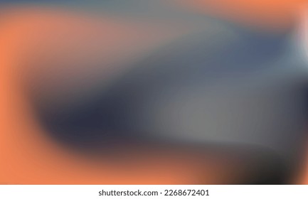 abstract blurred smooth curve gradient mesh background. soft navy, orange colors design graphic. for poster, webdesign, wallpaper, banner, greeting cards, decoration, cover. vector illustration. 