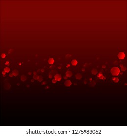 Abstract blurred soft focus bokeh of dark red background with tinsel, copy space template. Vector illustration for web and print concept , elegant decoration .