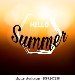 Abstract blurred sunset background with bokeh light, Vector illustration