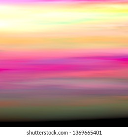 Abstract blurred surface resembling an alien sky. Vector illustration of a liquid color background with diffusion gradients. Multicolored wavy wallpaper.