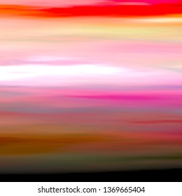 Abstract blurred surface resembling an alien sky. Vector illustration of a liquid color background with diffusion gradients. Multicolored wavy wallpaper.