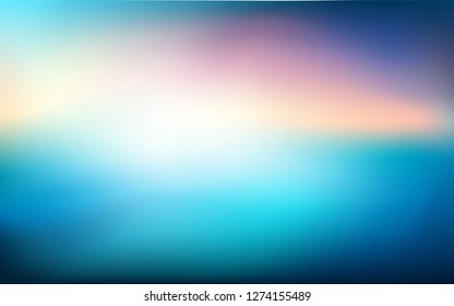 Abstract Blurred teal blue white purple pink yellow background. Soft bright gradient backdrop with place for text. Vector illustration for your graphic design, banner, poster