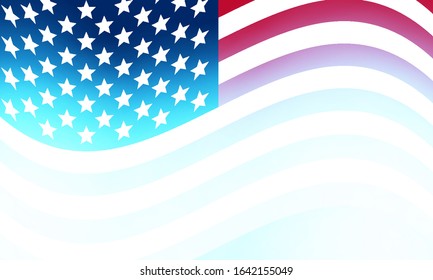 Abstract blurred usa flag background, vector art illustration.