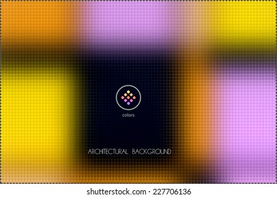 abstract blurred vector background formed with hundred of rectangular swatches grouped by color