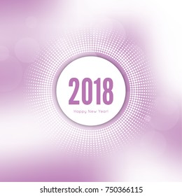 Abstract blurred vector background. Happy New Year 2018 theme. For decorations festivals, xmas, glamour holiday, illuminated, celebration. Round banner with rays.