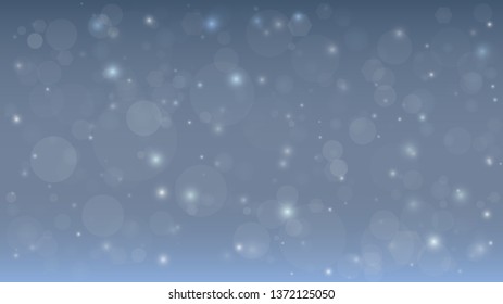 Abstract blurred vector background with light glare. Bokeh and glowing particles. Lighting effects of flash. 